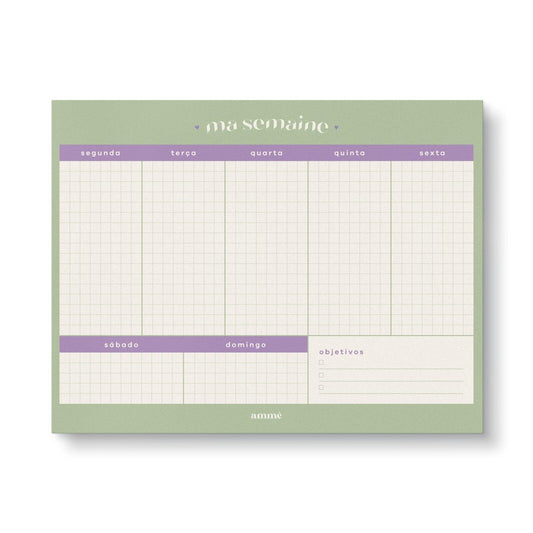 Bloco Planejador Semanal Provence | Ammê