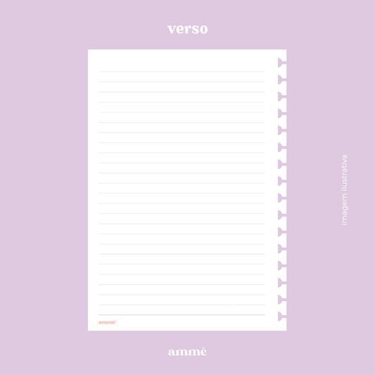 Refil Caderno Reposicionável A5 Pautado 90g/m² 40 Folhas | Ammê