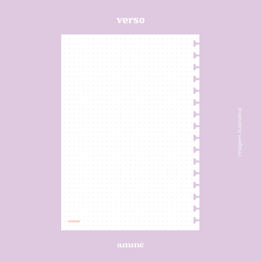 Refil Caderno Reposicionável A5 Pontilhado 90g/m² 40 Folhas | Ammê