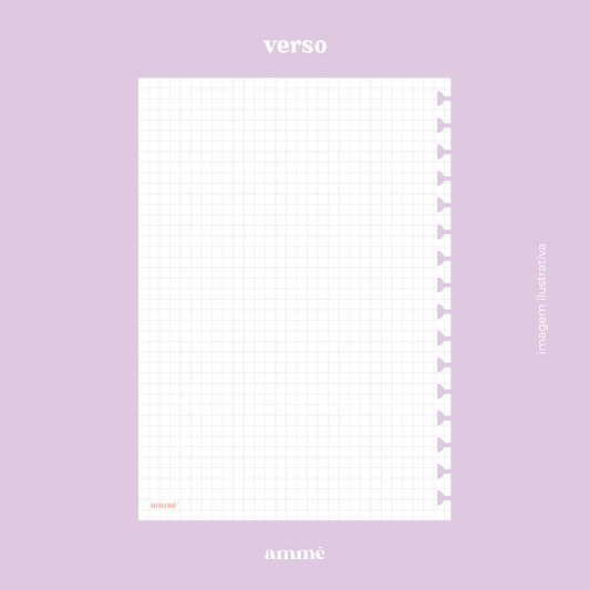 Refil Caderno Reposicionável A5 Quadriculado 90g/m² 40 Folhas | Ammê