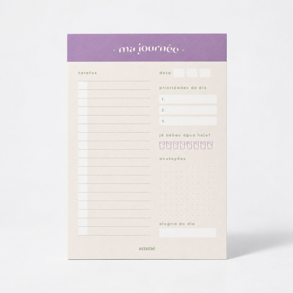 Bloco Planejador Diário Provence | Ammê