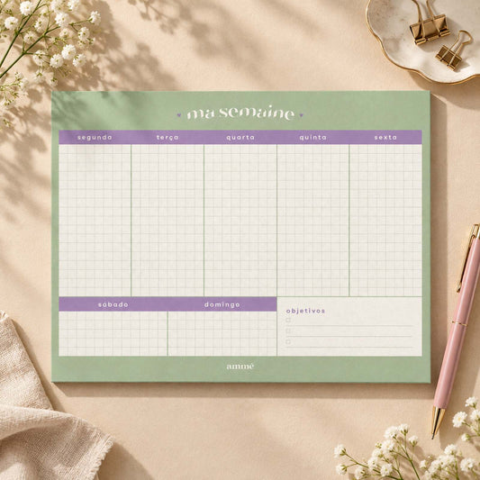 Bloco Planejador Semanal Provence | Ammê