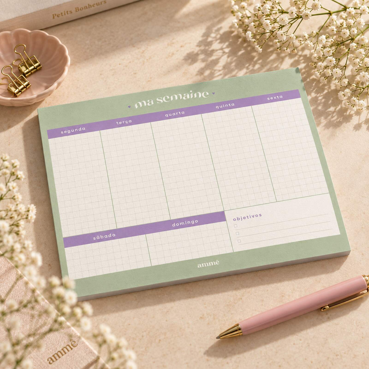 Bloco Planejador Semanal Provence | Ammê