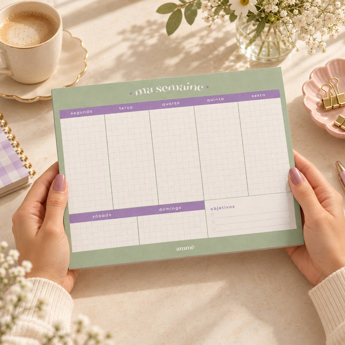 Bloco Planejador Semanal Provence | Ammê