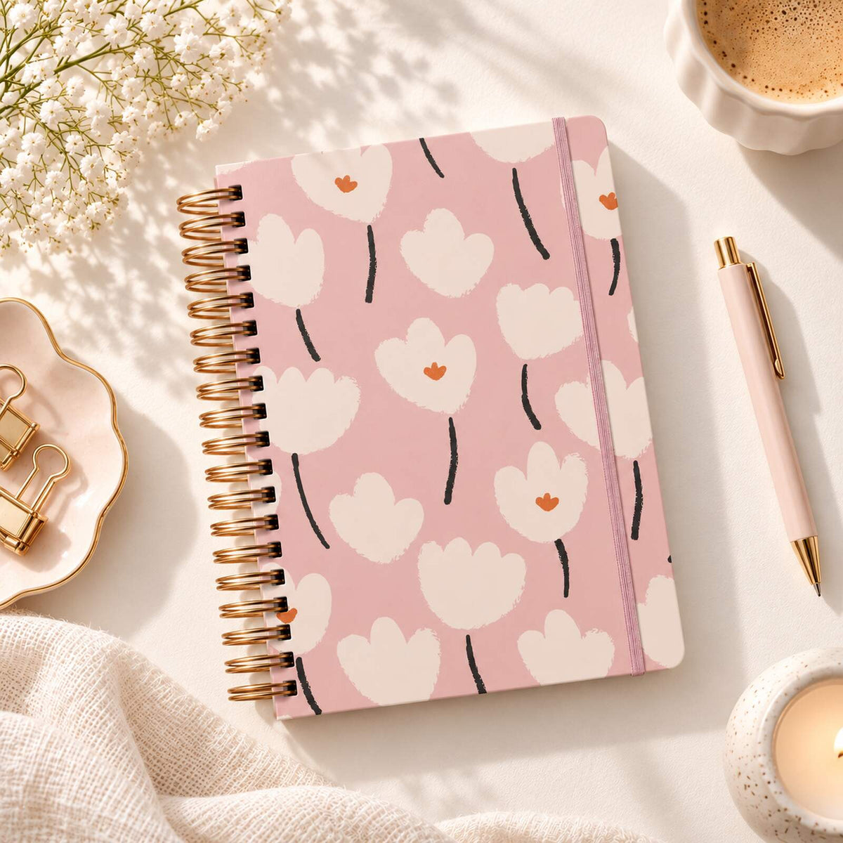 Caderno Reposicionável Colegial Les Tulipes | Ammê