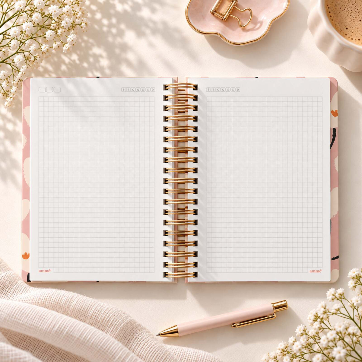 Caderno Reposicionável Colegial Les Tulipes | Ammê