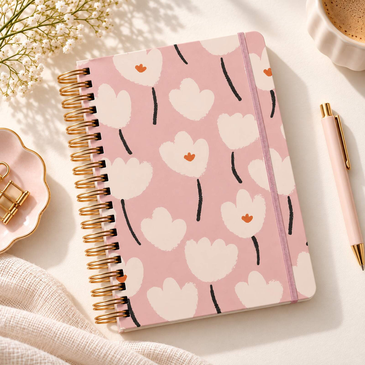 Caderno Reposicionável Colegial Les Tulipes | Ammê