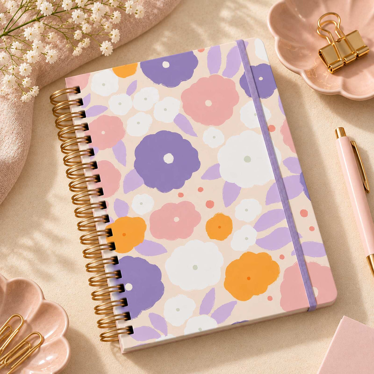 Caderno Reposicionável Colegial Printemps | Ammê