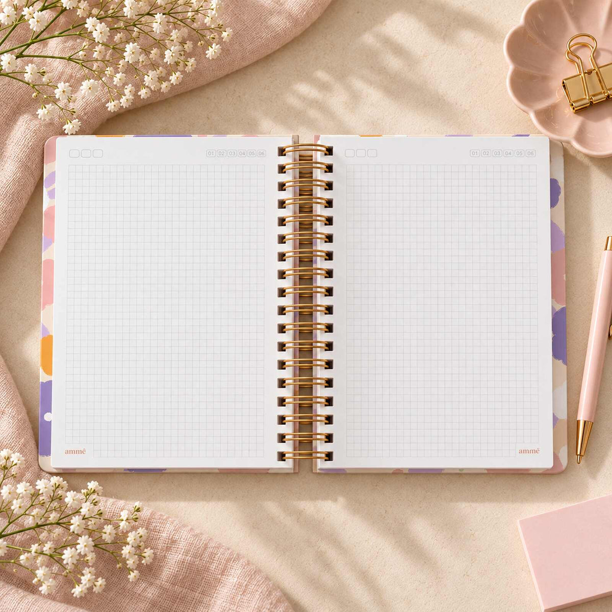 Caderno Reposicionável Colegial Printemps | Ammê