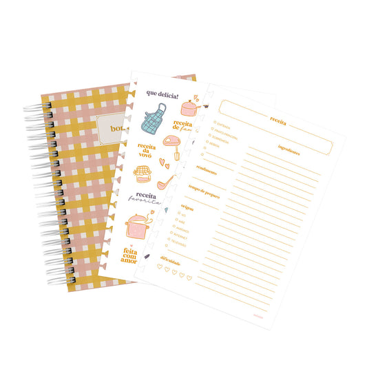 Kit Caderno de Receitas Picnic + Refil de Folhas | Ammê