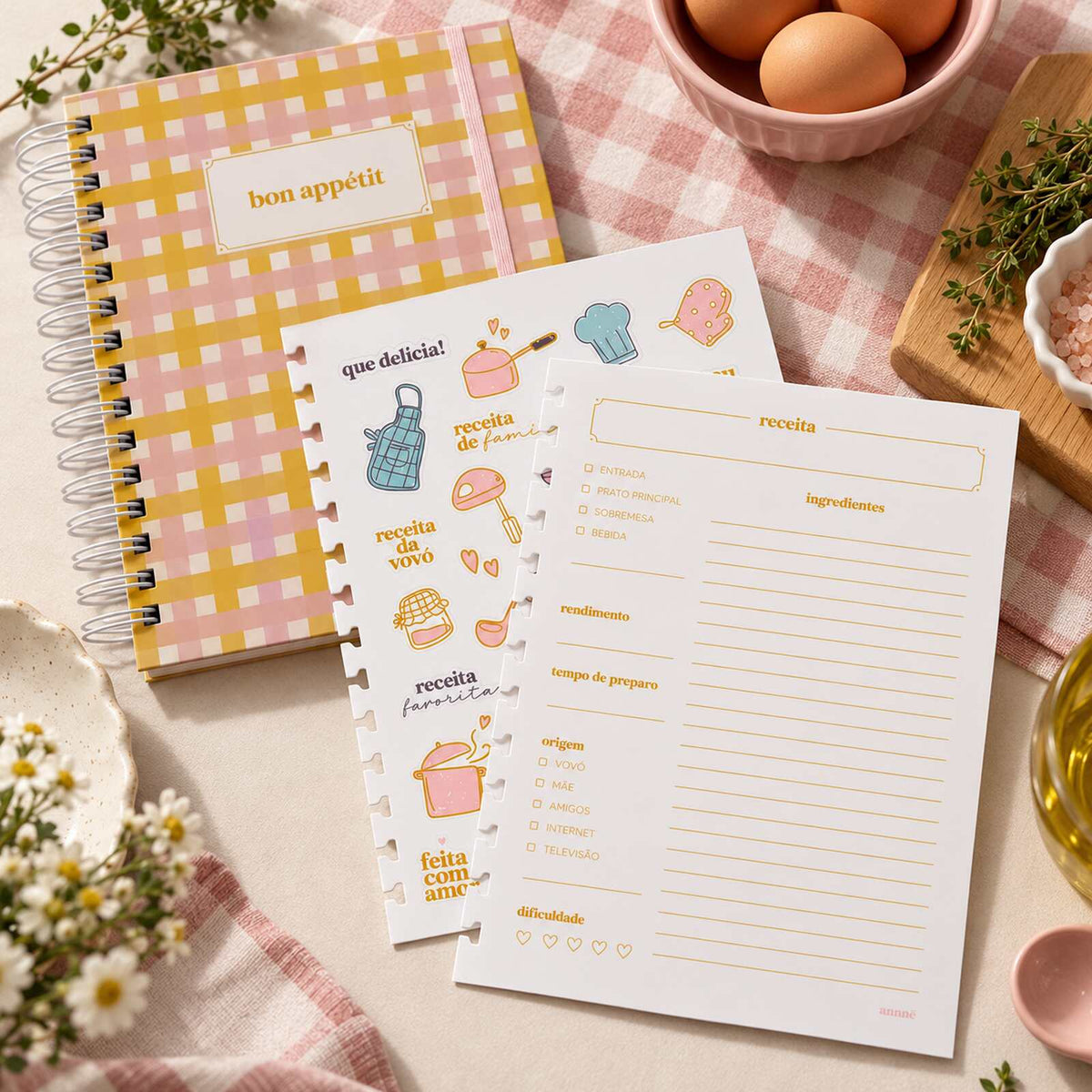 Kit Livro de Receitas Picnic + Refil de Folhas | Ammê