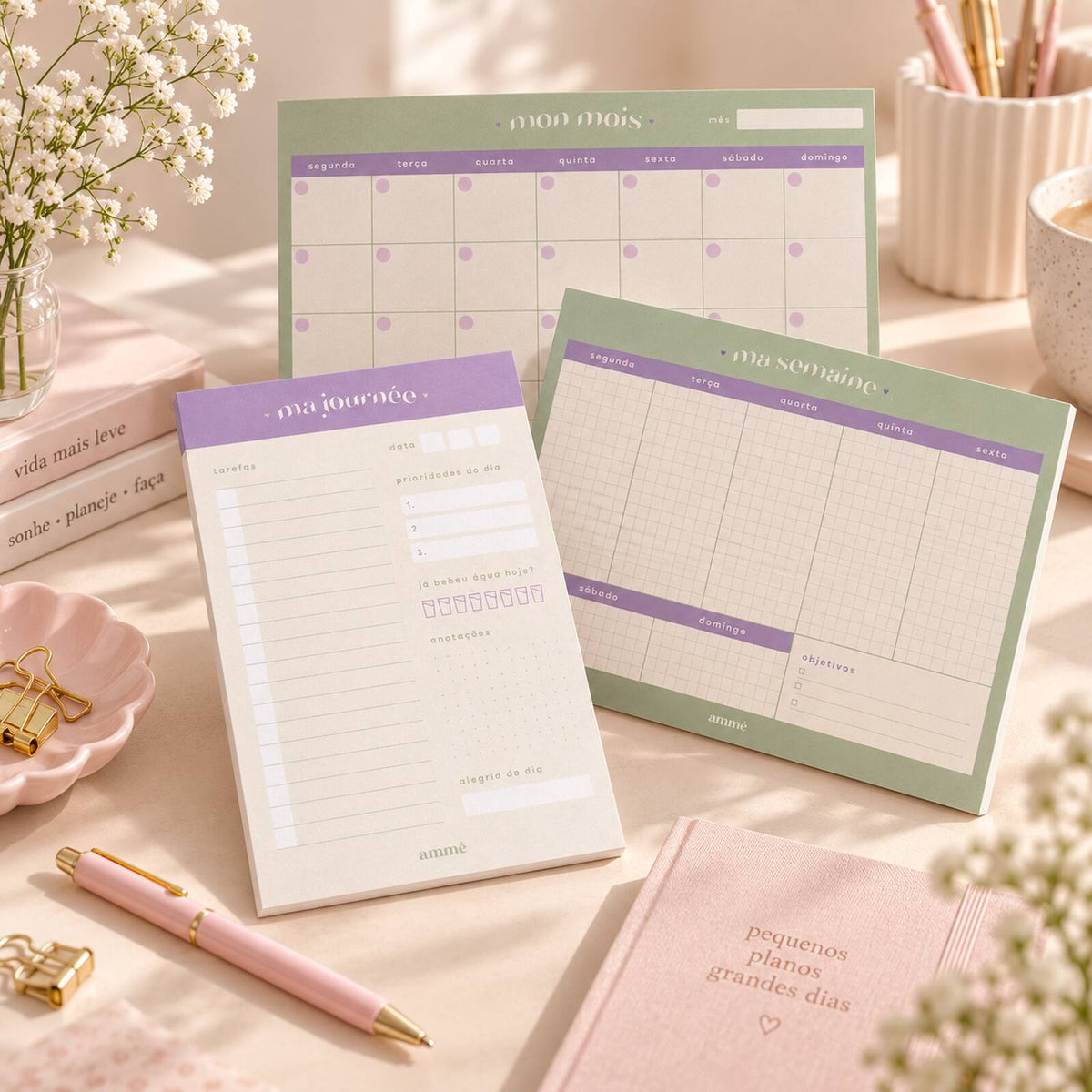 Kit de Blocos Planejadores "Planejada" | Ammê